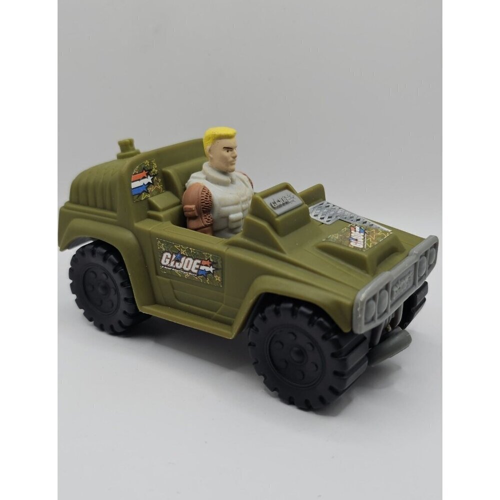 Vintage MCDONALD'S GI JOE IN JEEP HAPPY MEAL TOY Retractable Tow Cable Working